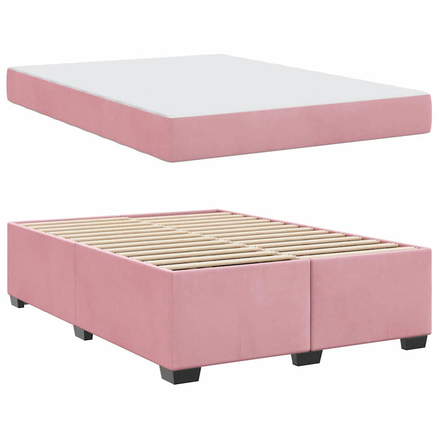 Bedframe met matras Anders Roze 140 x 200 cm Fluweel