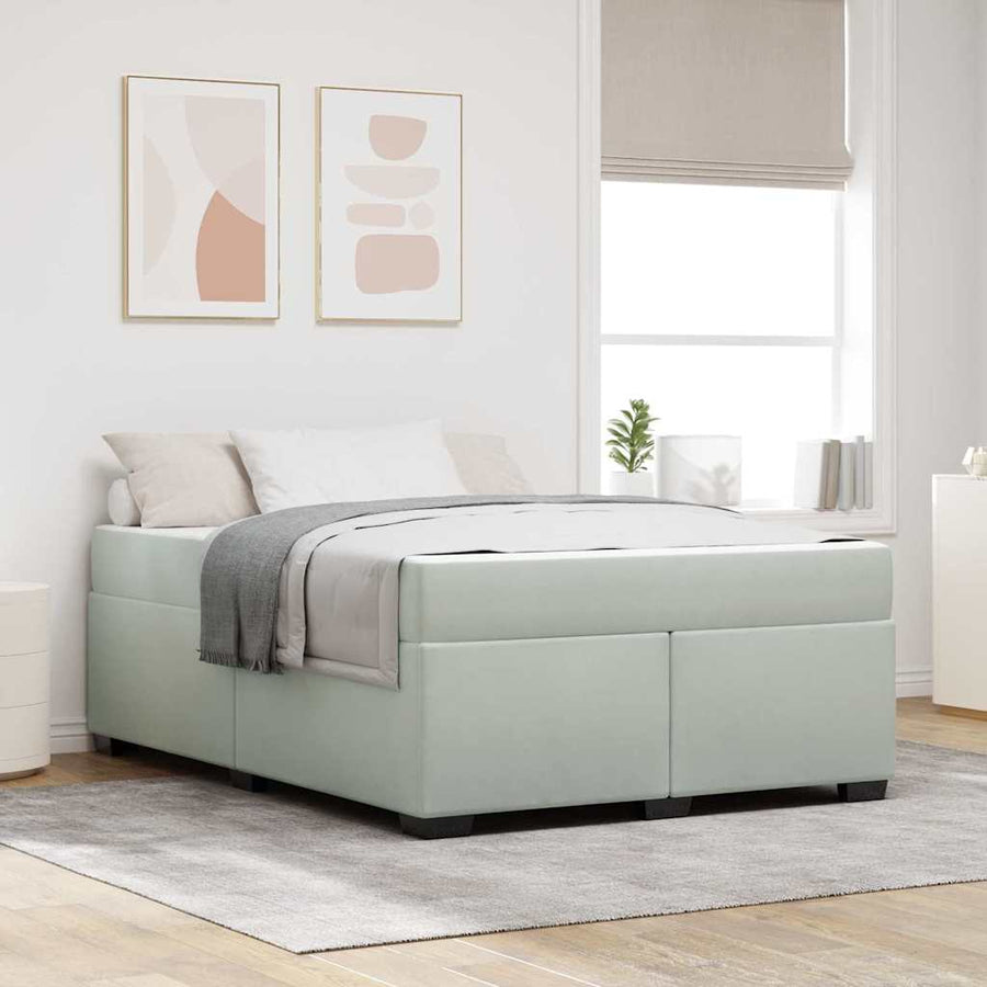 Bedframe met matras Anders Lichtgrijs 160 x 200 cm Fluweel