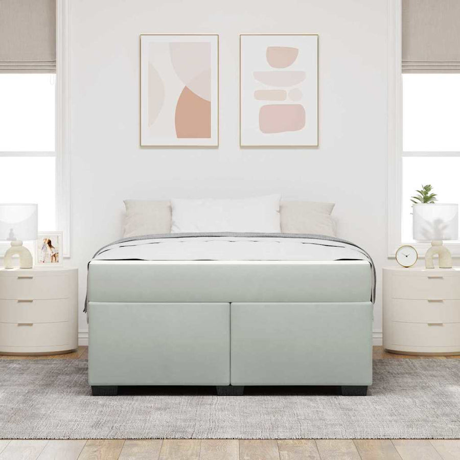 Bedframe met matras Anders Lichtgrijs 160 x 200 cm Fluweel