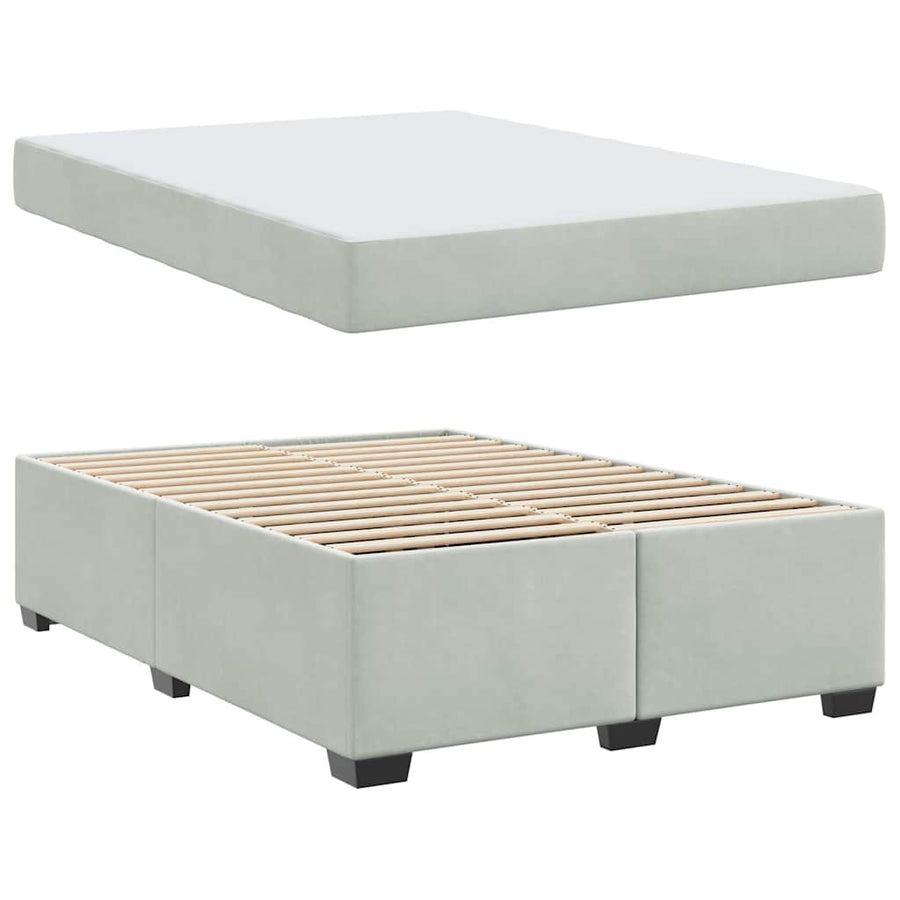 Bedframe met matras Anders Lichtgrijs 160 x 200 cm Fluweel