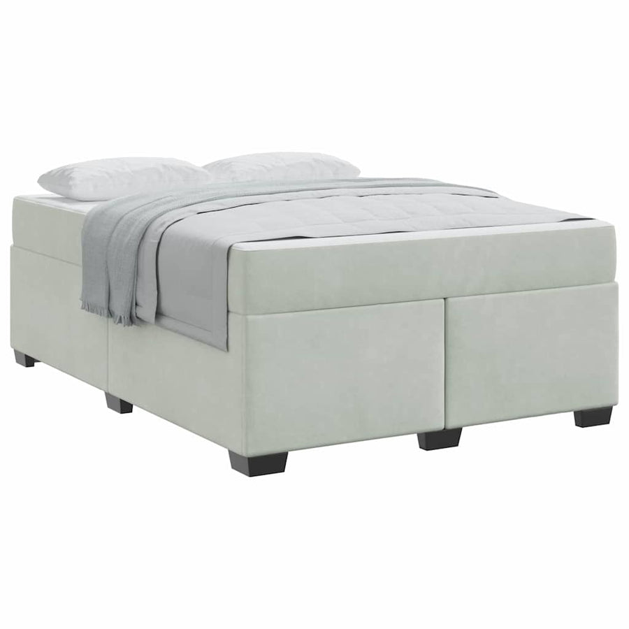Bedframe met matras Anders Lichtgrijs 160 x 200 cm Fluweel