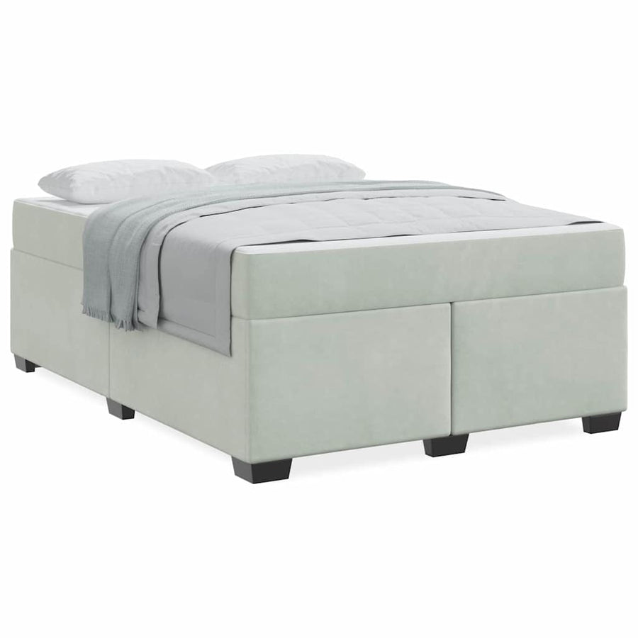 Bedframe met matras Anders Lichtgrijs 160 x 200 cm Fluweel
