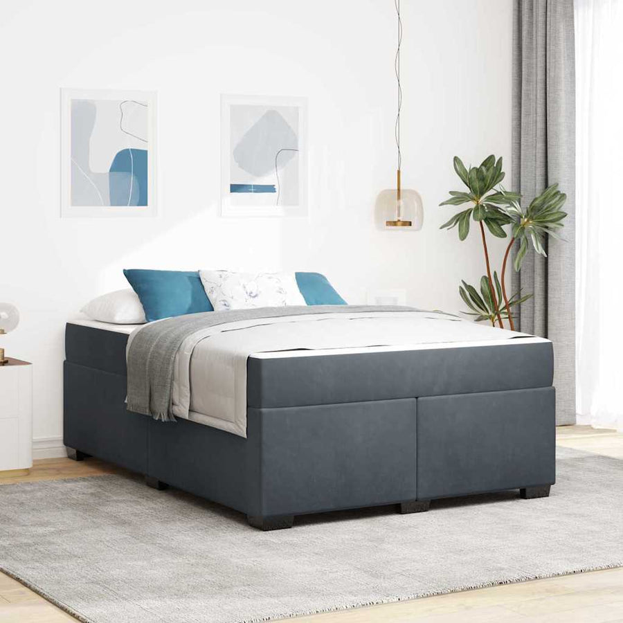 Bedframe met matras Anders Donkergrijs 160 x 200 cm Fluweel