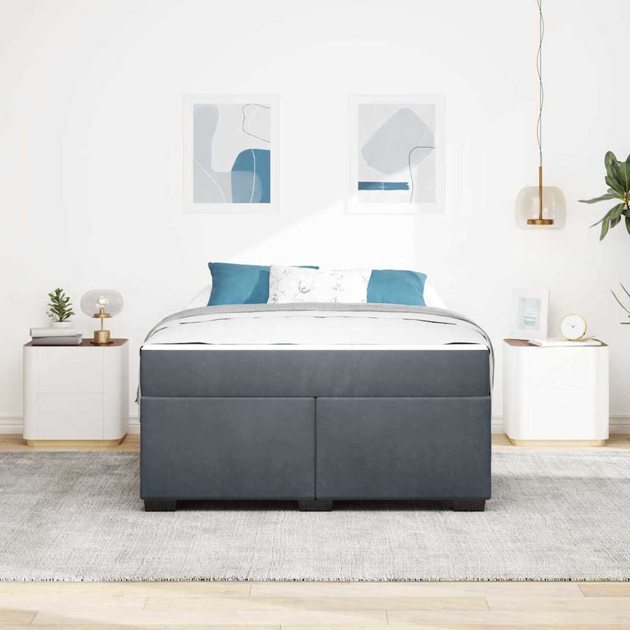 Bedframe met matras Anders Donkergrijs 160 x 200 cm Fluweel