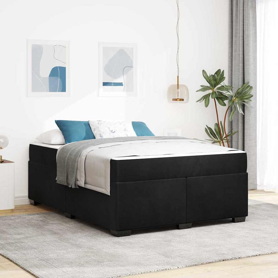 Bedframe met matras Anders Zwart 160 x 200 cm Fluweel
