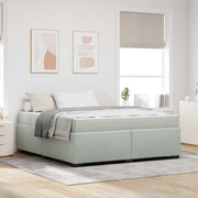 Bedframe met matras 180x200 cm lichtgrijs stof