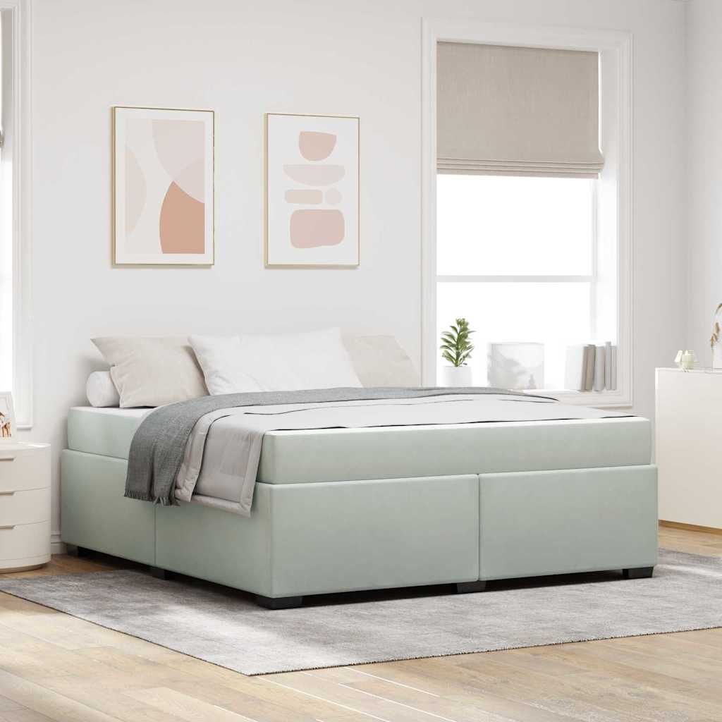 Bedframe met matras Anders Lichtgrijs 180 x 200 cm Fluweel
