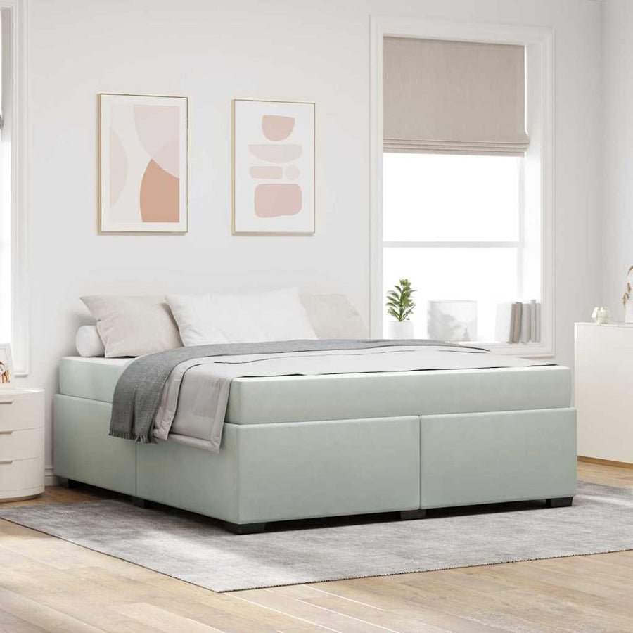 Bedframe met matras Anders Lichtgrijs 180 x 200 cm Fluweel