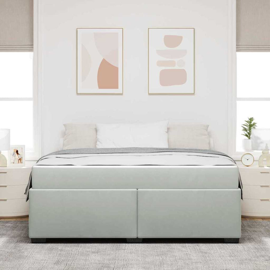 Bedframe met matras Anders Lichtgrijs 180 x 200 cm Fluweel