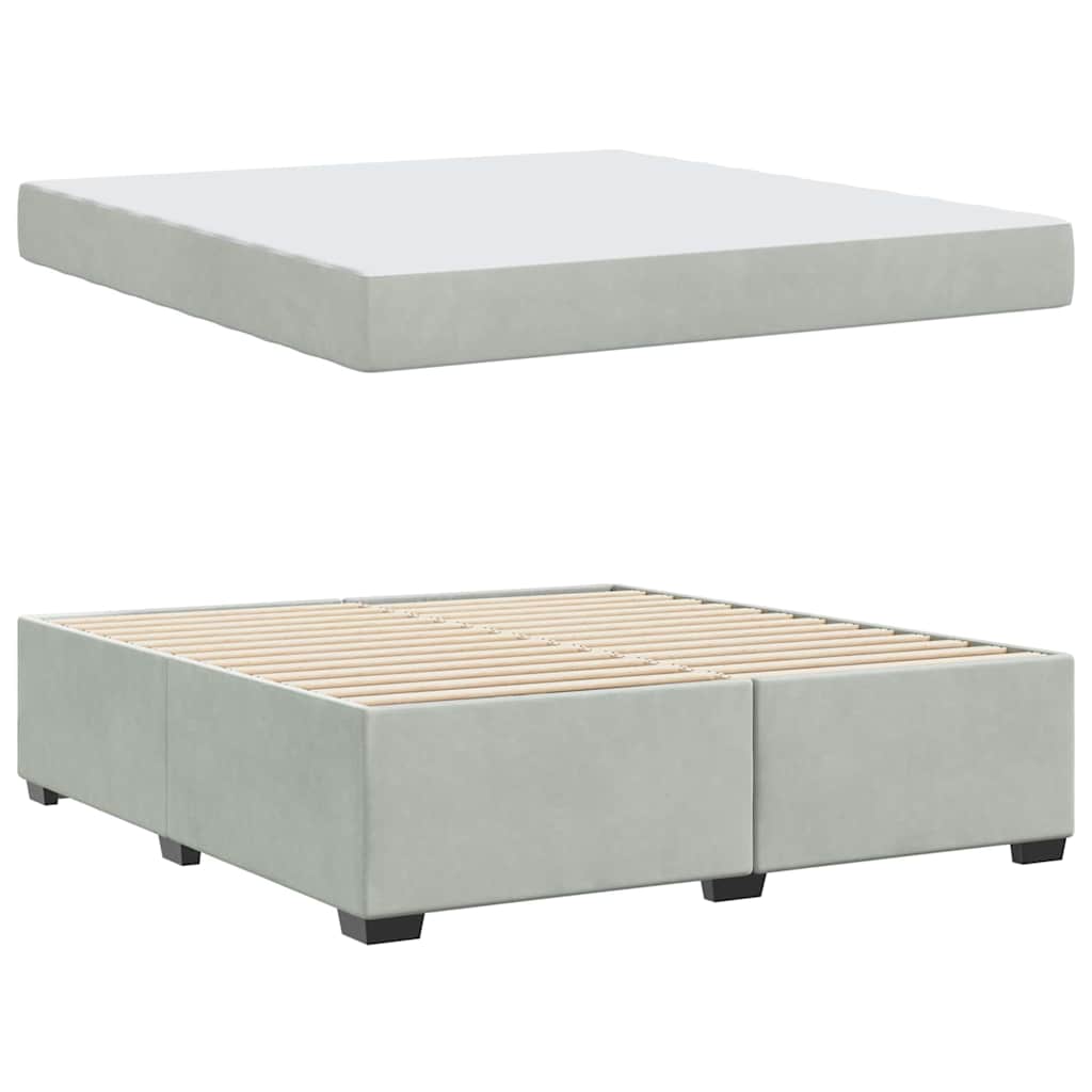 Bedframe met matras Anders Lichtgrijs 180 x 200 cm Fluweel