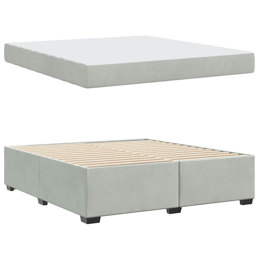 Bedframe met matras Anders Lichtgrijs 180 x 200 cm Fluweel