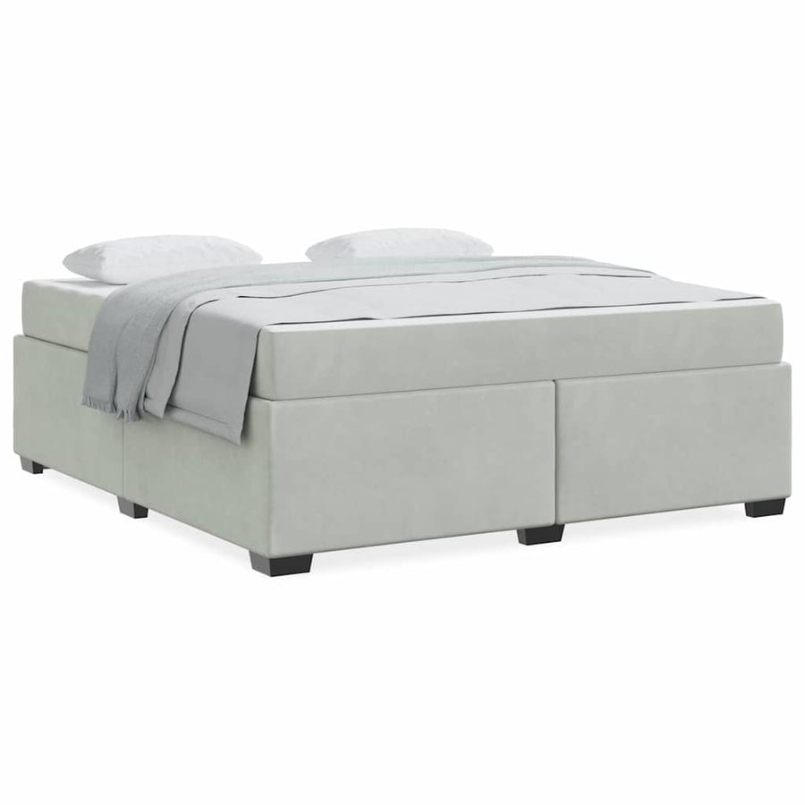 Bedframe met matras Anders Lichtgrijs 180 x 200 cm Fluweel