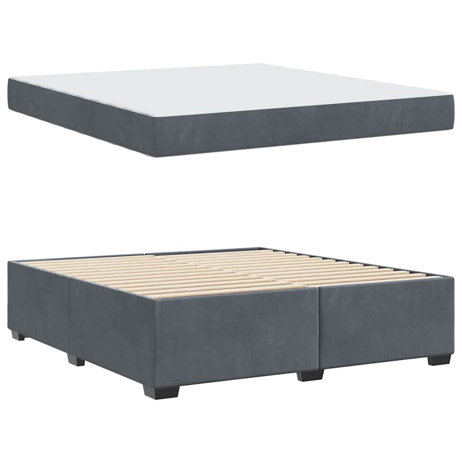 Bedframe met matras Anders Donkergrijs 180 x 200 cm Fluweel