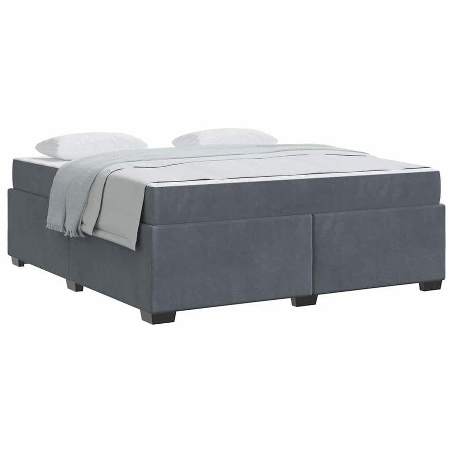 Bedframe met matras Anders Donkergrijs 180 x 200 cm Fluweel