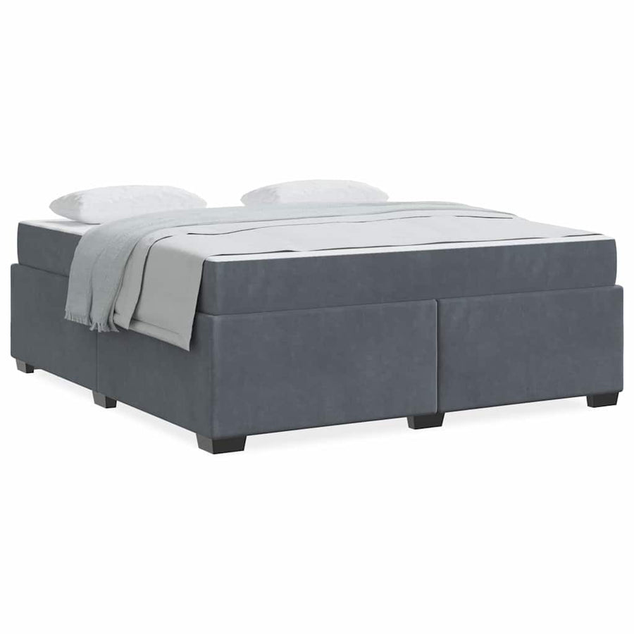 Bedframe met matras Anders Donkergrijs 180 x 200 cm Fluweel