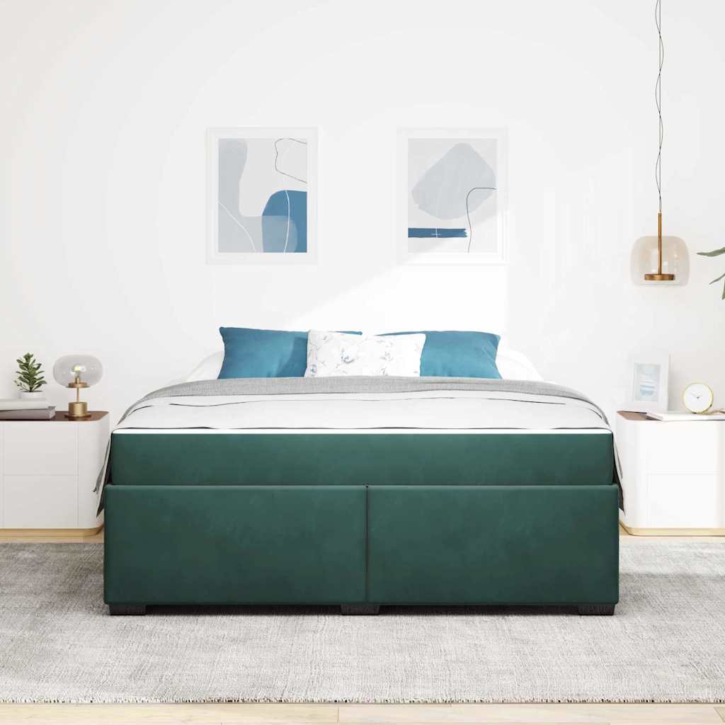 Bedframe met matras Anders Donkergroen 180 x 200 cm Fluweel