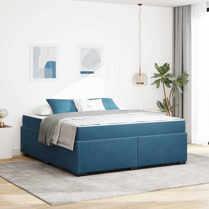 Bedframe met matras Anders Donkerblauw 180 x 200 cm Fluweel