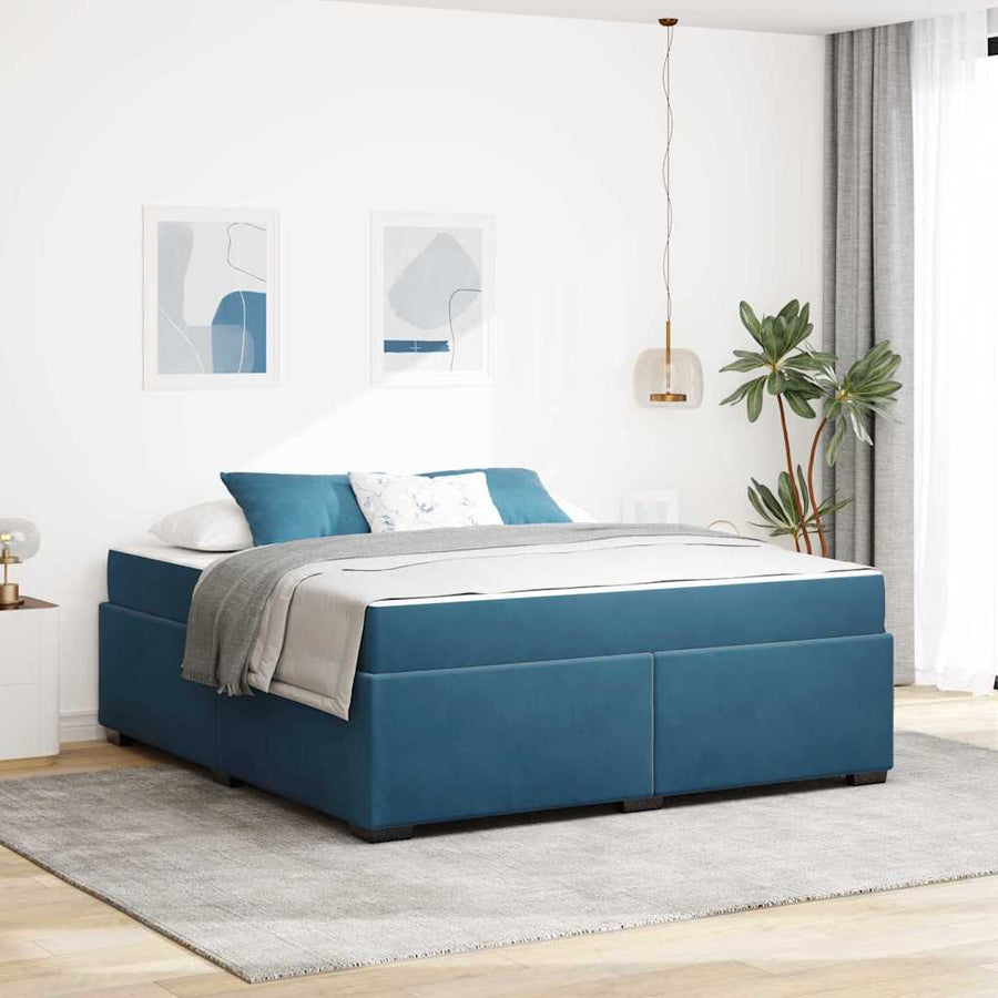 Bedframe met matras Anders Donkerblauw 180 x 200 cm Fluweel
