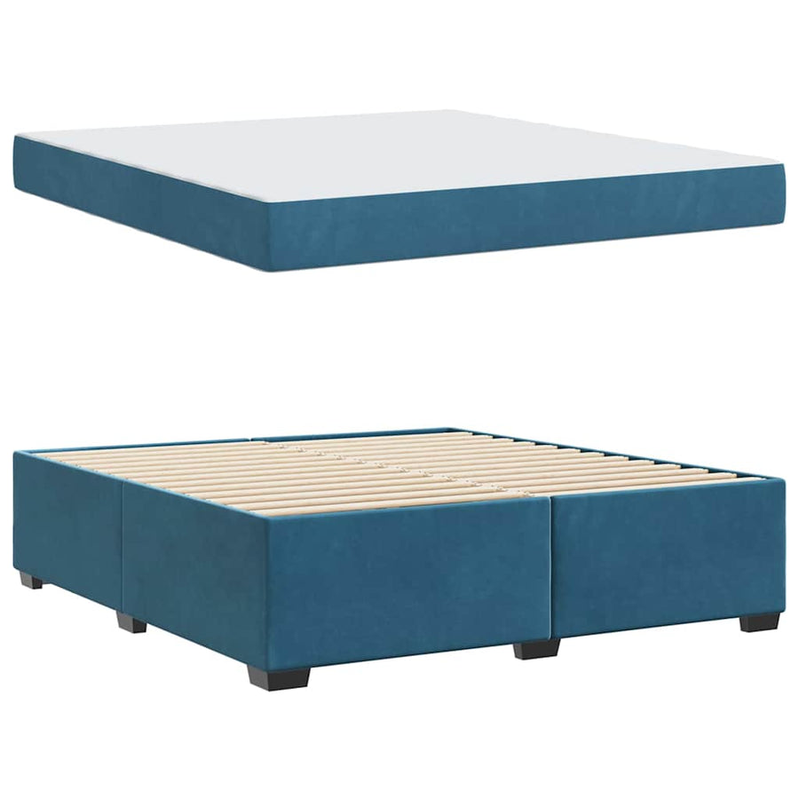 Bedframe met matras Anders Donkerblauw 180 x 200 cm Fluweel