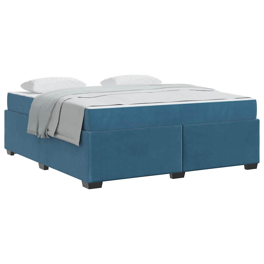 Bedframe met matras Anders Donkerblauw 180 x 200 cm Fluweel