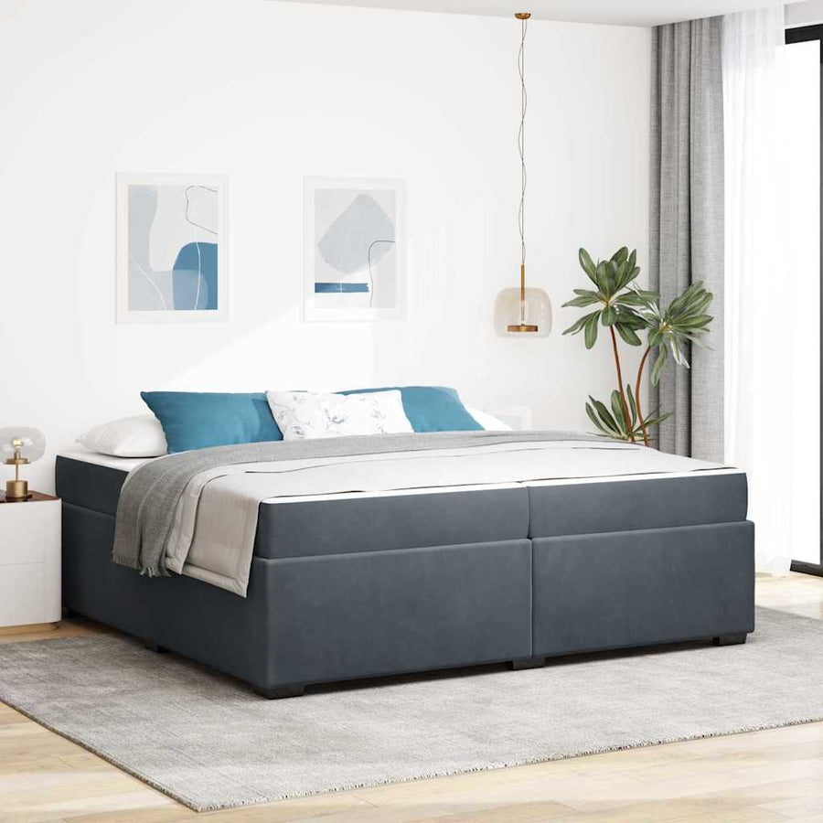 Bedframe Anders Donkergrijs 200 x 200 cm Fluweel