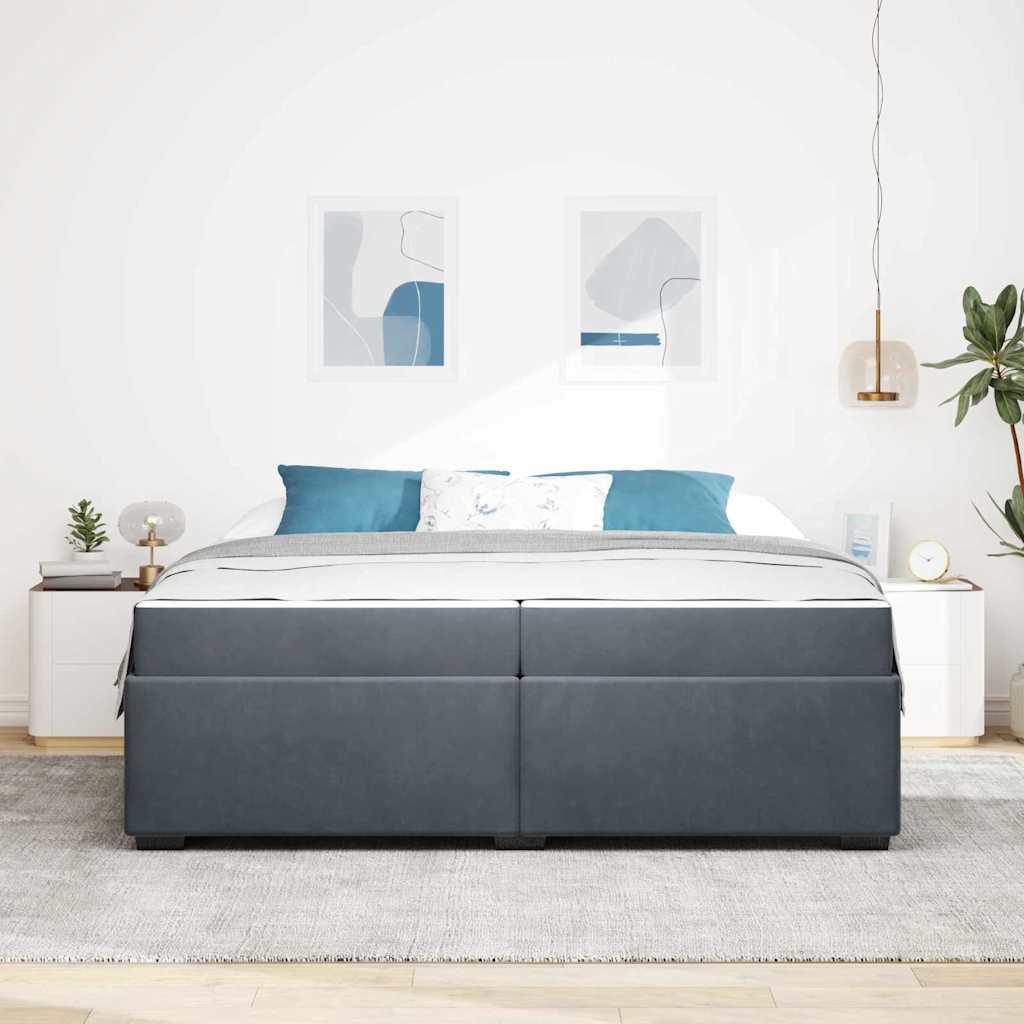 Bedframe Anders Donkergrijs 200 x 200 cm Fluweel