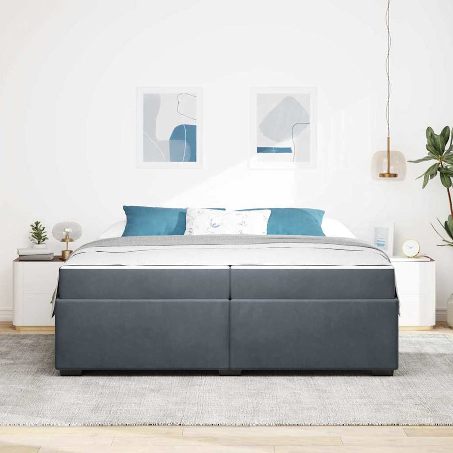Bedframe Anders Donkergrijs 200 x 200 cm Fluweel