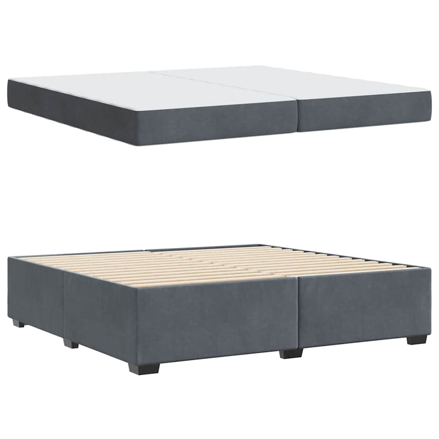 Bedframe Anders Donkergrijs 200 x 200 cm Fluweel