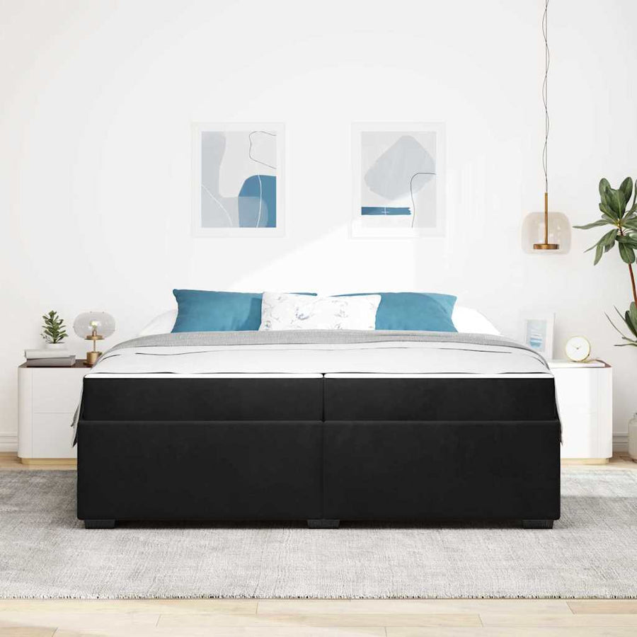 Bedframe met matras Zwart 200 x 200 cm Stof