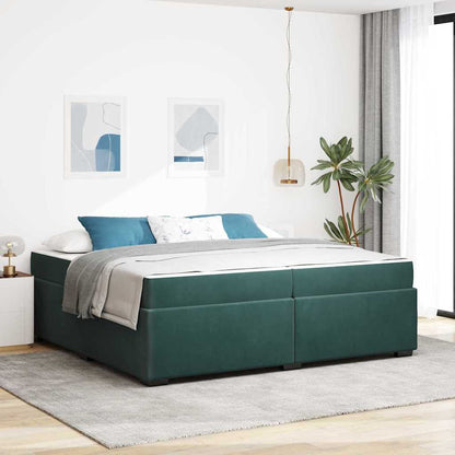 Bedframe met matras Donkergroen 200 x 200 cm Stof