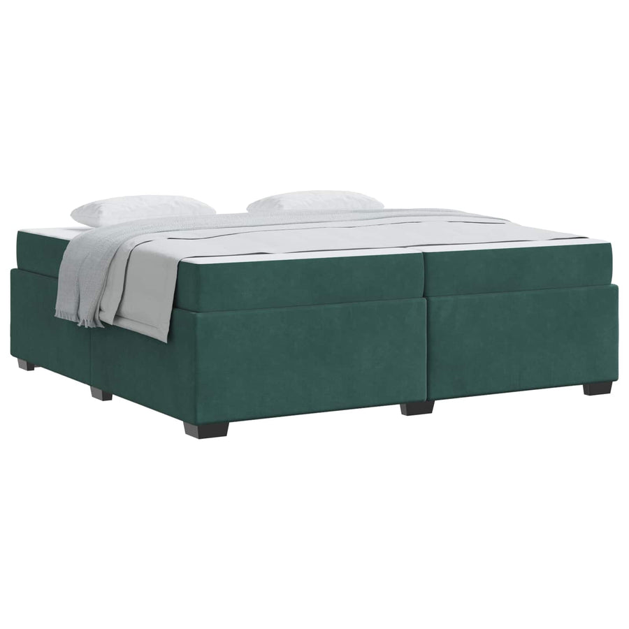 Bedframe met matras Donkergroen 200 x 200 cm Stof
