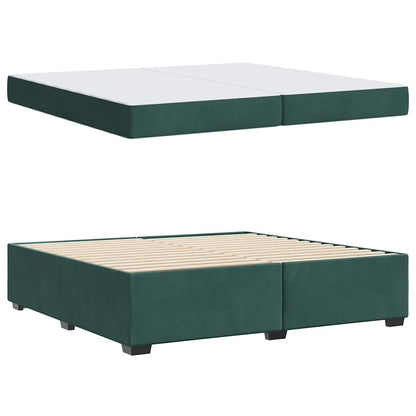 Bedframe met matras Donkergroen 200 x 200 cm Stof