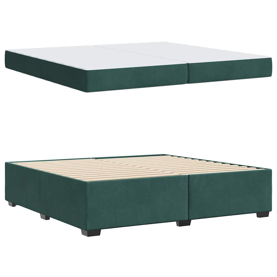 Bedframe met matras Donkergroen 200 x 200 cm Stof