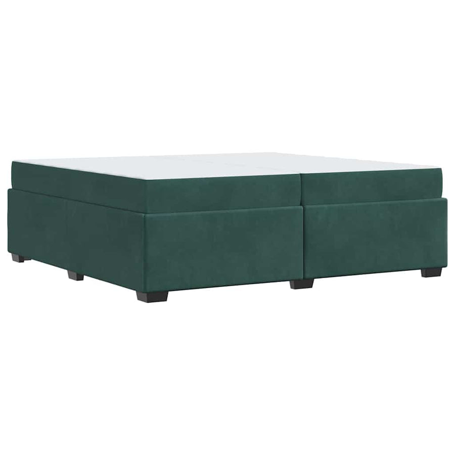 Bedframe met matras Donkergroen 200 x 200 cm Stof