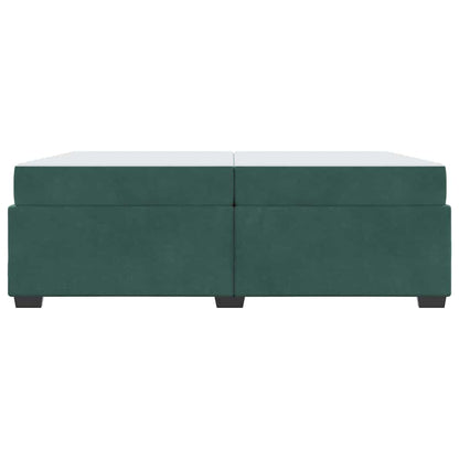 Bedframe met matras Donkergroen 200 x 200 cm Stof