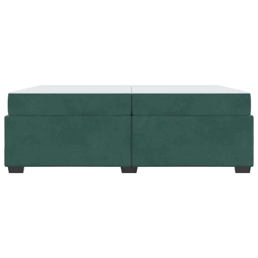 Bedframe met matras Donkergroen 200 x 200 cm Stof