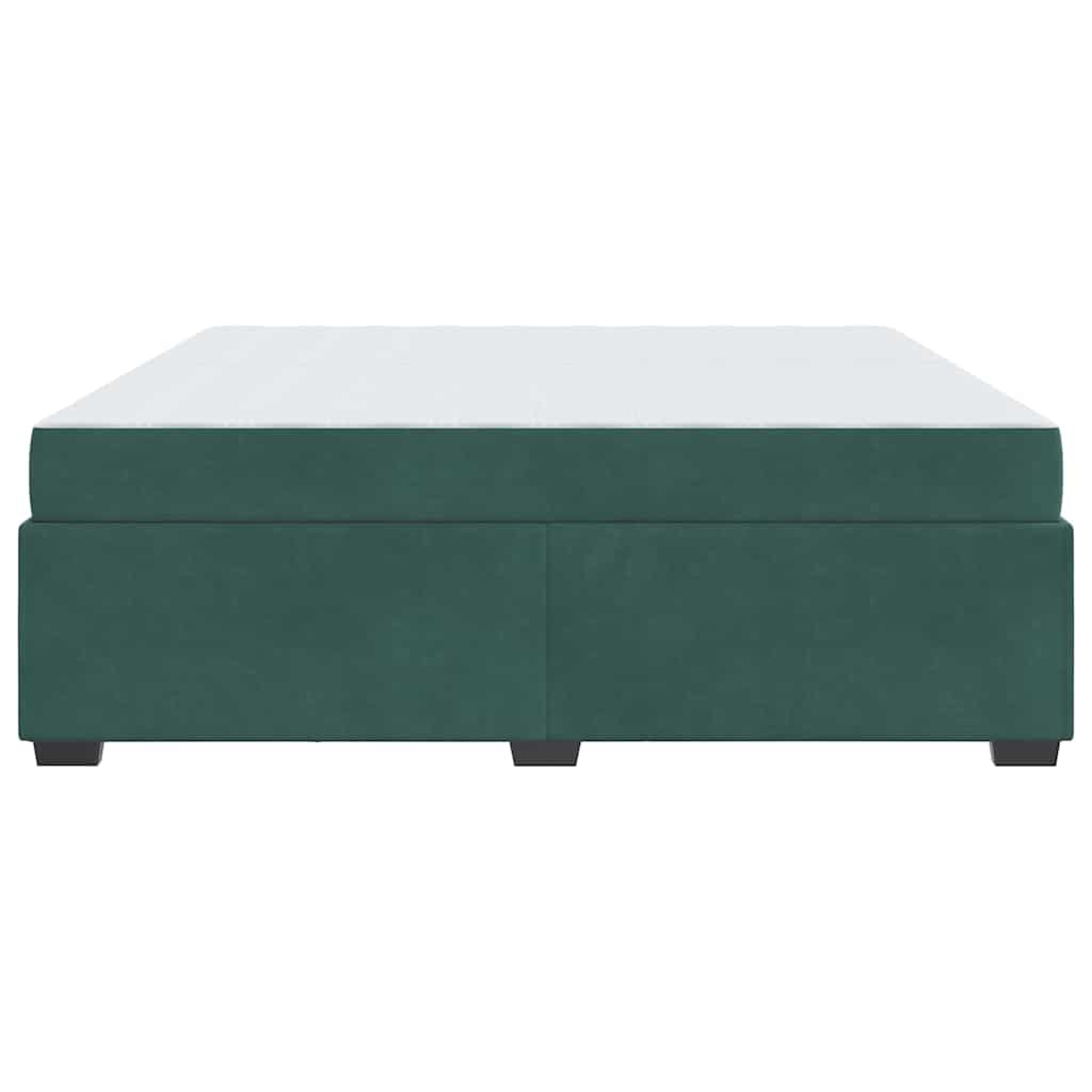 Bedframe met matras Donkergroen 200 x 200 cm Stof