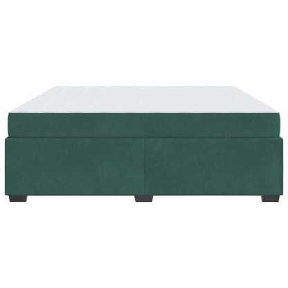 Bedframe met matras Donkergroen 200 x 200 cm Stof