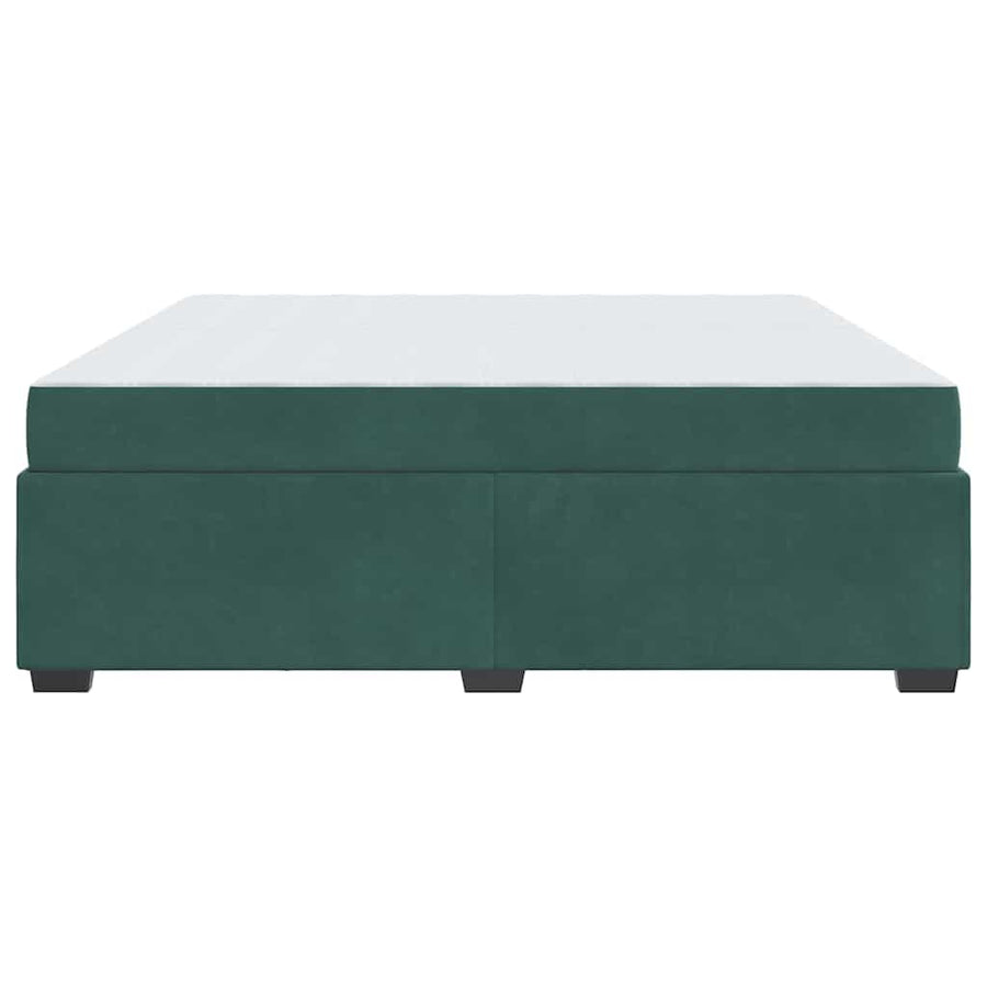 Bedframe met matras Donkergroen 200 x 200 cm Stof