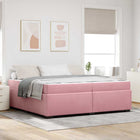 Bedframe met matras 200x200 cm roze stof