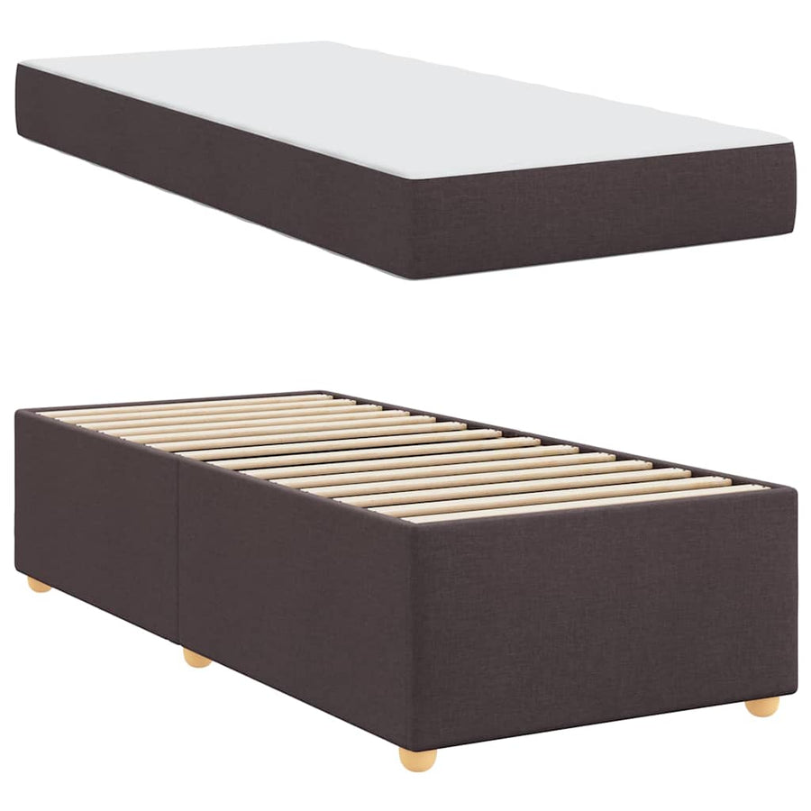 Bedframe met matras Donkerbruin 80 x 200 cm Stof