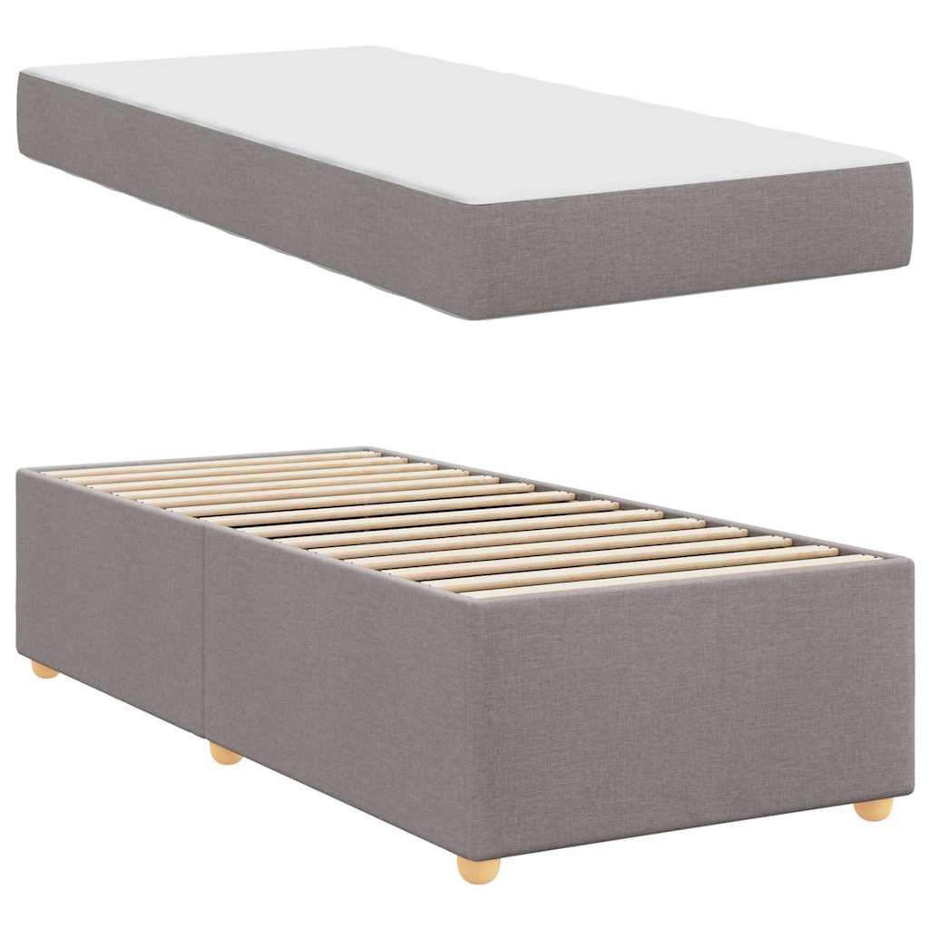 Bedframe met matras Taupe 80 x 200 cm Stof