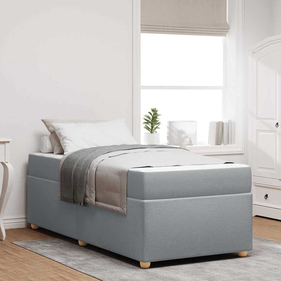 Bedframe met matras Anders Lichtgrijs 90 x 190 cm Stof