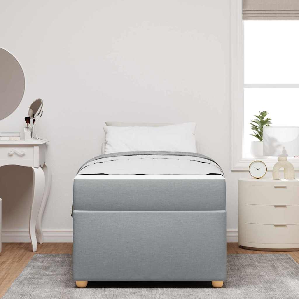 Bedframe met matras Anders Lichtgrijs 90 x 190 cm Stof