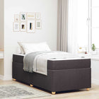 Bedframe 90x190 cm donkerbruin stof met pocketvering matras