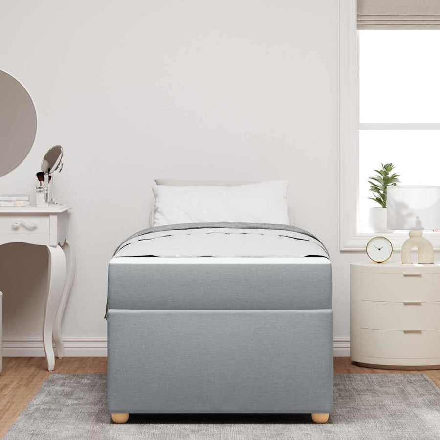 Bedframe met matras Anders Lichtgrijs 90 x 200 cm Stof