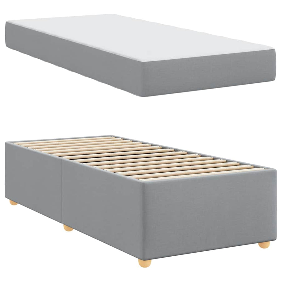 Bedframe met matras Anders Lichtgrijs 90 x 200 cm Stof