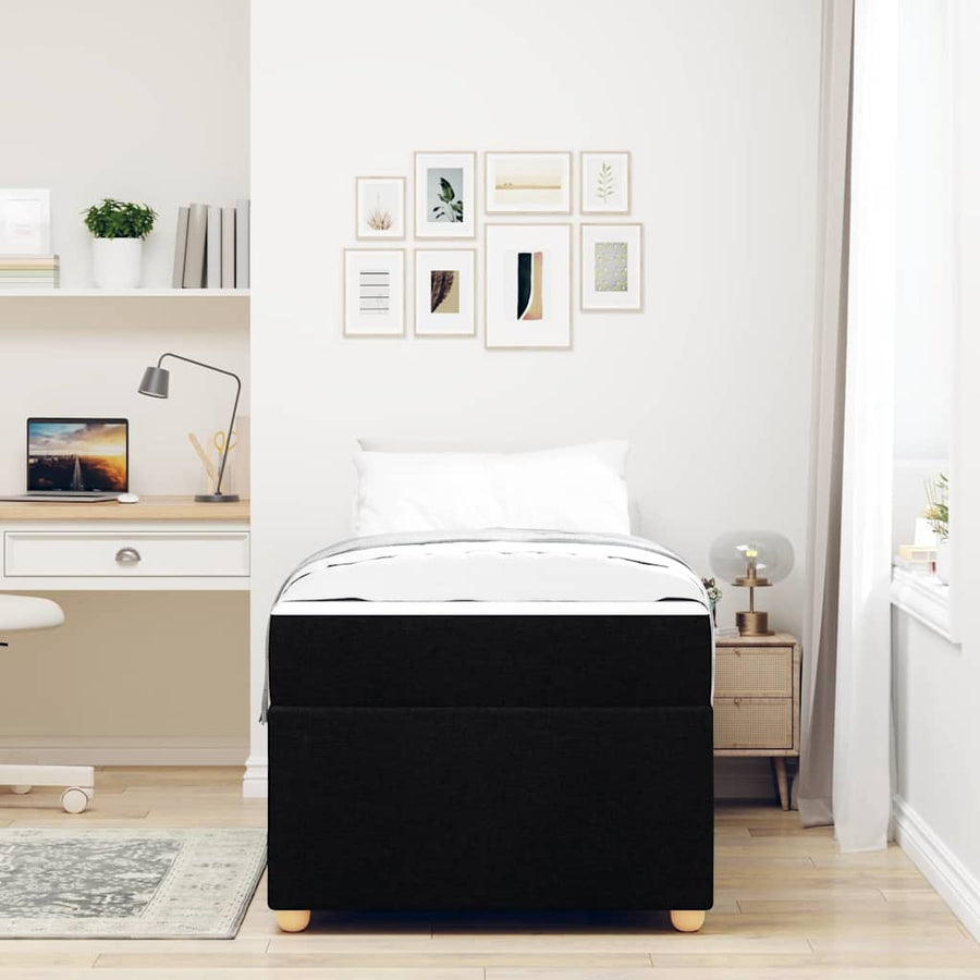Bedframe met matras Anders Zwart 90 x 200 cm Stof
