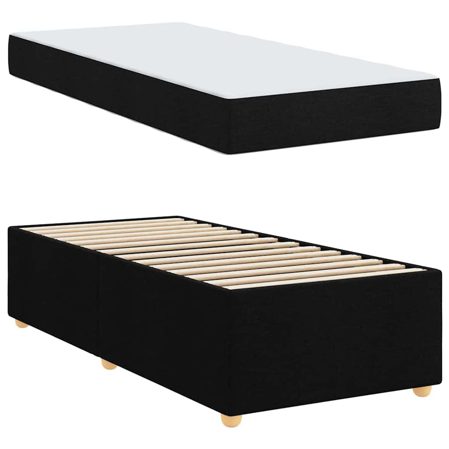 Bedframe met matras Anders Zwart 90 x 200 cm Stof