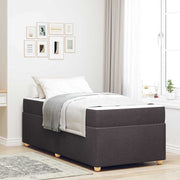Bedframe met matras 90x200 cm donkerbruin stof